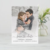 Save The Date Simple Moderne Photo Script Enregistrer la Date (Debout devant)