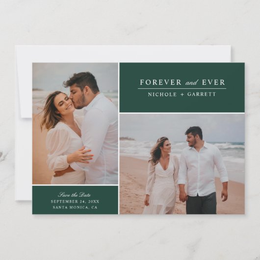 Save The Date Simple moderne pour toujours et toujours deux phot (Devant)