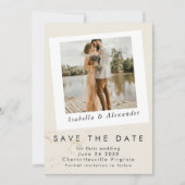 Save The Date Simple Moderne Romantique Photo Botanique Fleur Sa (Devant)