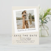 Save The Date Simple Moderne Romantique Photo Botanique Fleur Sa (Debout devant)