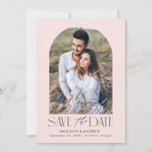 Save The Date Simple Moderne Rose Pâle Arch Photo (Devant)