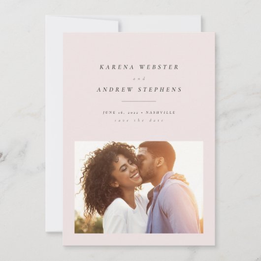 Save The Date Simple moderne rose vif photo enregistrer la date (Devant)