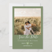 Save The Date Simple moderne Sage Green Couple Mariage photo (Devant)