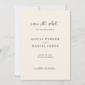 Save The Date Simple moderne script mariage ivoire (Devant)
