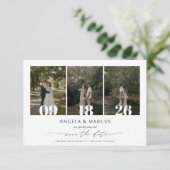 Save The Date Simple Moderne Texte et Photo Horizontal | Mariage (Debout devant)