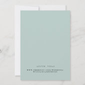 Save The Date Simple Moderne Texte Seulement Seafoam Enregistrer (Dos)