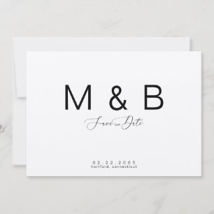 Save The Date Simple Monogram Kraft Papier Mariage Enregistrer l