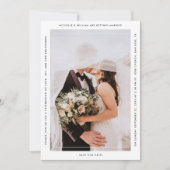 Save The Date Simple Monogramme Noir Blanc Mariage Moderne QR (Devant)