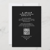 Save The Date Simple Monogramme Noir Blanc Mariage Moderne QR (Dos)