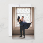 Save The Date Simple Monogramme noir et blanc Photo Enregistrer (Dos)