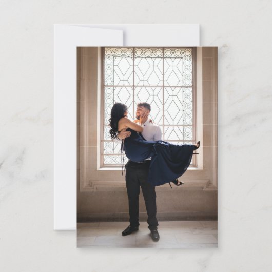 Save The Date Simple Monogramme noir et blanc Photo Enregistrer (Dos)