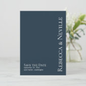 Save The Date Simple Nautical Navy Blue Photo Enregistrer la dat (Debout devant)