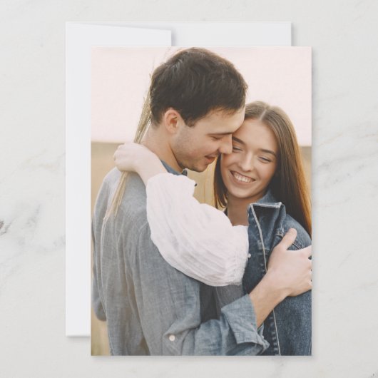 Save The Date Simple Navy Typographie Mariage Photo (Dos)