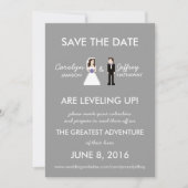 Save The Date Simple, Nerdy 8 bits mariée et chambre Enregistrer (Devant)