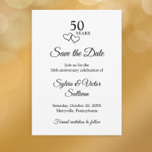 Simple Noir & Blanc 50ème Anniversaire de Mariage