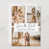 Save The Date Simple noir enregistrer la date 3 photo grille col (Devant)