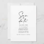 Save The Date Simple noir enregistrer la date 3 photo grille col (Dos)