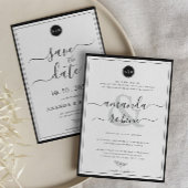 Save The Date Simple noir et blanc élégant