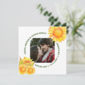 Save The Date Simple One Photo Rustique Sunflower QR CODE Site W (Debout devant)