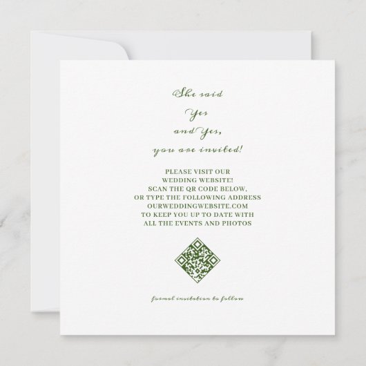 Save The Date Simple One Photo Rustique Sunflower QR CODE Site W (Dos)