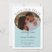Save The Date Simple Ovale Photo Enregistrer la Date | Sarcelle (Devant)