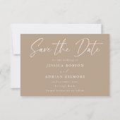 Save The Date Simple Pale Taupe Minimal Mariage moderne (Devant)