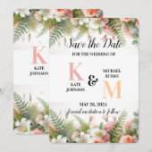 Save The Date Simple pastel floral (Devant / Derrière)