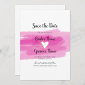 Save The Date Simple Peinture Strokes & Coeur Wedt Enregistrer L (Devant / Derrière)
