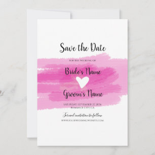 Save The Date Simple Peinture Strokes & Coeur Wedt Enregistrer L