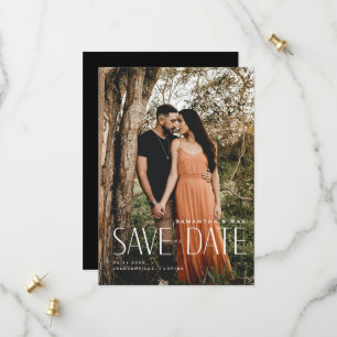 Save The Date Simple Photo de couple Mariage Moderne Enregistre