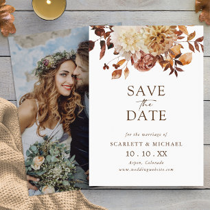 Save The Date Simple Photo de Mariage à Venir Automne