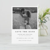 Save The Date Simple Photo de mariage au code QR noir et blanc (Debout devant)