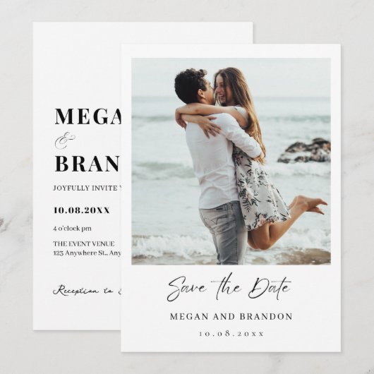Save The Date Simple photo de mariage moderne (Devant / Derrière)