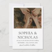 Save The Date Simple Photo De Mariage Moderne Noir Et Blanc (Devant)