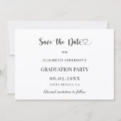 Save The Date Simple photo de remise de diplômes moderne (Dos)