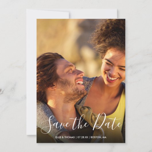 Save The Date Simple Photo de Script Moderne (Devant)