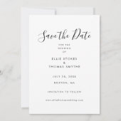 Save The Date Simple Photo de Script Moderne (Dos)