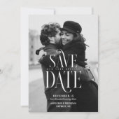 Save The Date Simple Photo de Typographie Élégante (Devant)