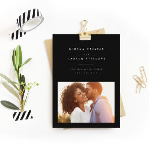 Save The Date Simple photo en noir et blanc enregistrer la date