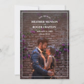 Save The Date Simple Photo Fiançailles Purple Enregistrer La Dat (Devant)