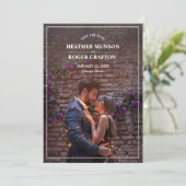 Save The Date Simple Photo Fiançailles Purple Enregistrer La Dat (Debout devant)