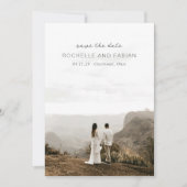 Save The Date Simple Photo Gris Mariage Élégant (Devant)