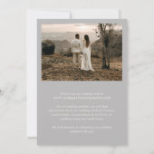 Save The Date Simple Photo Gris Mariage Élégant (Dos)