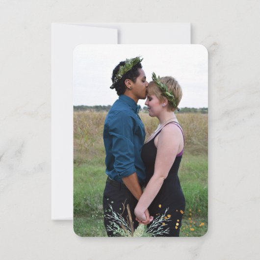 Save The Date Simple photo hiver couronnes enregistrer date mari (Dos)