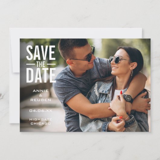 Save The Date Simple Photo Moderne (Devant)