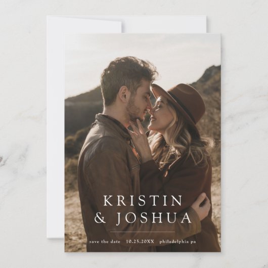 Save The Date Simple Photo moderne Enregistrer la date Invitatio (Devant)