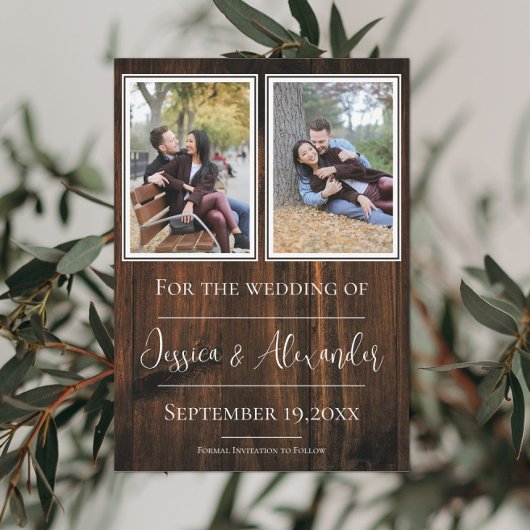 Save The Date Simple Photo Rustique Enregistrer La Date