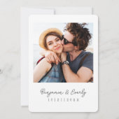 Save The Date Simple Photo Rustique Noir et Blanc (Dos)