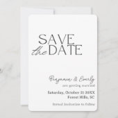 Save The Date Simple Photo Rustique Noir et Blanc (Devant)