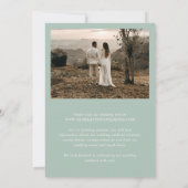 Save The Date Simple Photo Vert Uni Élégant Mariage (Dos)